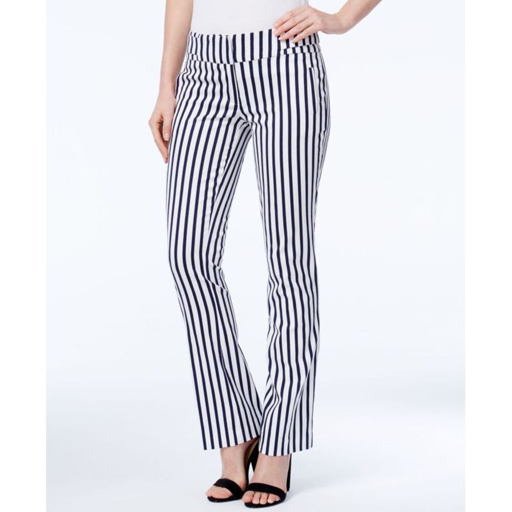 XOXO Juniors Natalie Striped Waist Tab Flared Pants